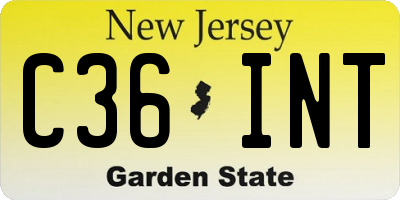 NJ license plate C36INT