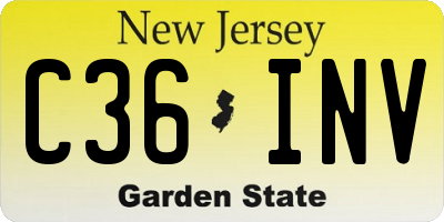 NJ license plate C36INV