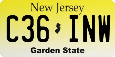 NJ license plate C36INW