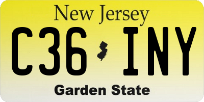 NJ license plate C36INY