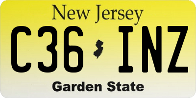 NJ license plate C36INZ