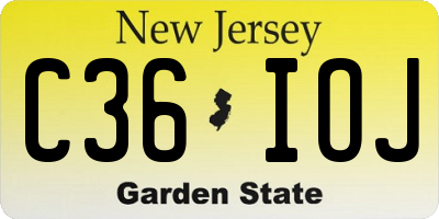 NJ license plate C36IOJ