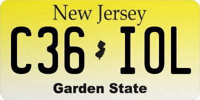 NJ license plate C36IOL