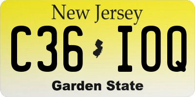 NJ license plate C36IOQ