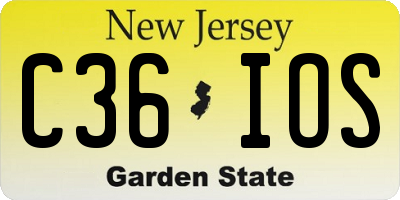 NJ license plate C36IOS
