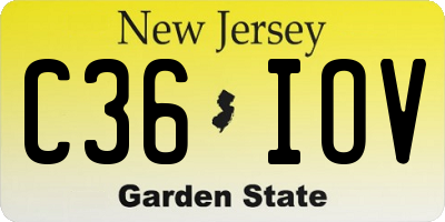 NJ license plate C36IOV