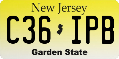 NJ license plate C36IPB
