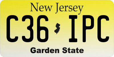 NJ license plate C36IPC