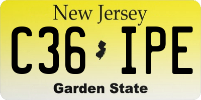 NJ license plate C36IPE