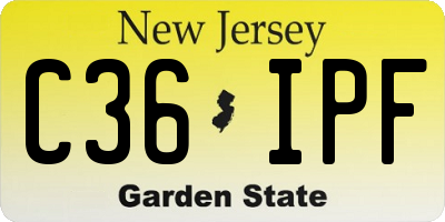 NJ license plate C36IPF