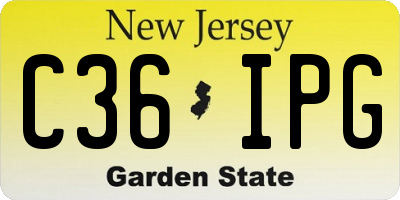 NJ license plate C36IPG