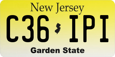 NJ license plate C36IPI