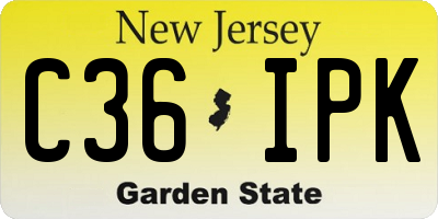 NJ license plate C36IPK