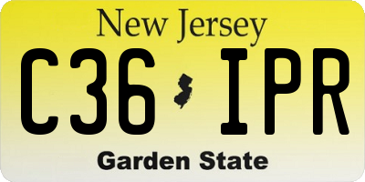 NJ license plate C36IPR