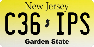 NJ license plate C36IPS