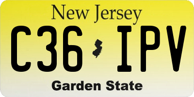 NJ license plate C36IPV
