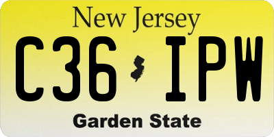 NJ license plate C36IPW