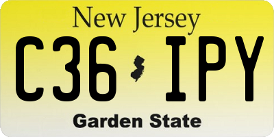 NJ license plate C36IPY