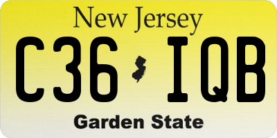 NJ license plate C36IQB