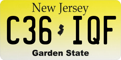 NJ license plate C36IQF