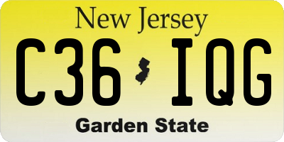 NJ license plate C36IQG
