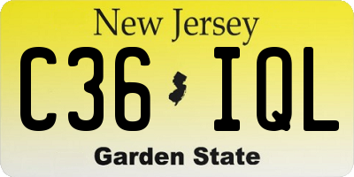 NJ license plate C36IQL