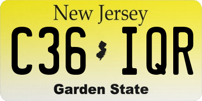 NJ license plate C36IQR