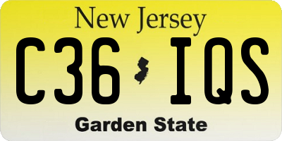 NJ license plate C36IQS