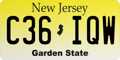 NJ license plate C36IQW