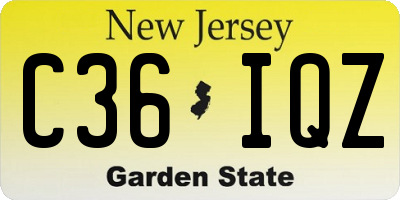 NJ license plate C36IQZ