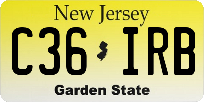 NJ license plate C36IRB