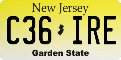 NJ license plate C36IRE