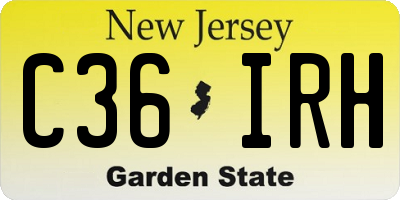 NJ license plate C36IRH