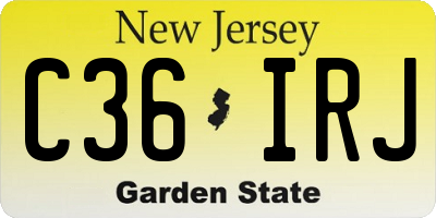 NJ license plate C36IRJ