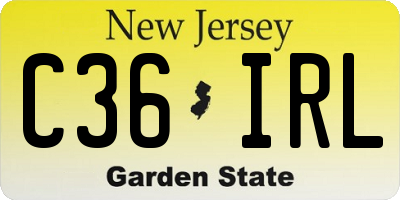 NJ license plate C36IRL
