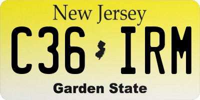 NJ license plate C36IRM