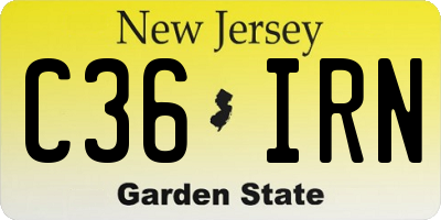NJ license plate C36IRN