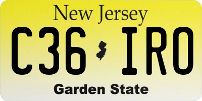 NJ license plate C36IRO