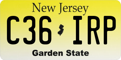 NJ license plate C36IRP