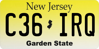 NJ license plate C36IRQ