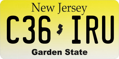 NJ license plate C36IRU