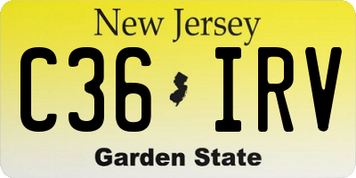 NJ license plate C36IRV
