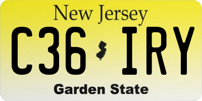 NJ license plate C36IRY