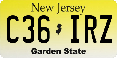 NJ license plate C36IRZ