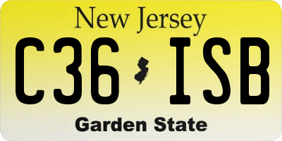 NJ license plate C36ISB