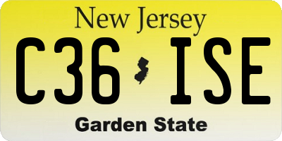 NJ license plate C36ISE