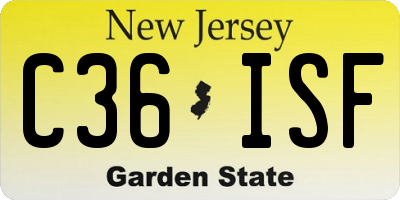 NJ license plate C36ISF