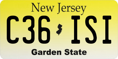 NJ license plate C36ISI