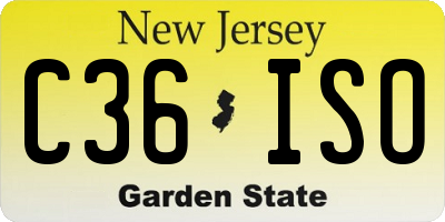 NJ license plate C36ISO