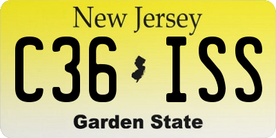 NJ license plate C36ISS